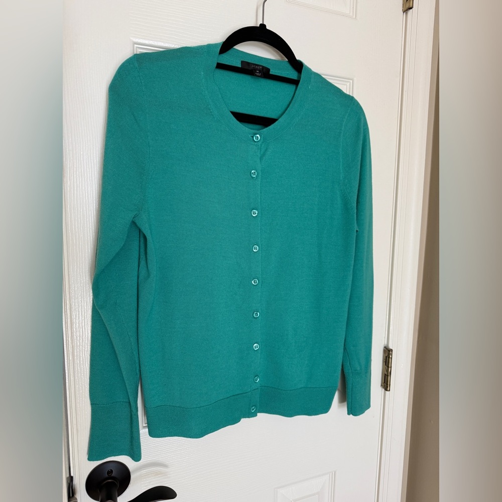 J. Crew Turquoise Button-Up Cardigan